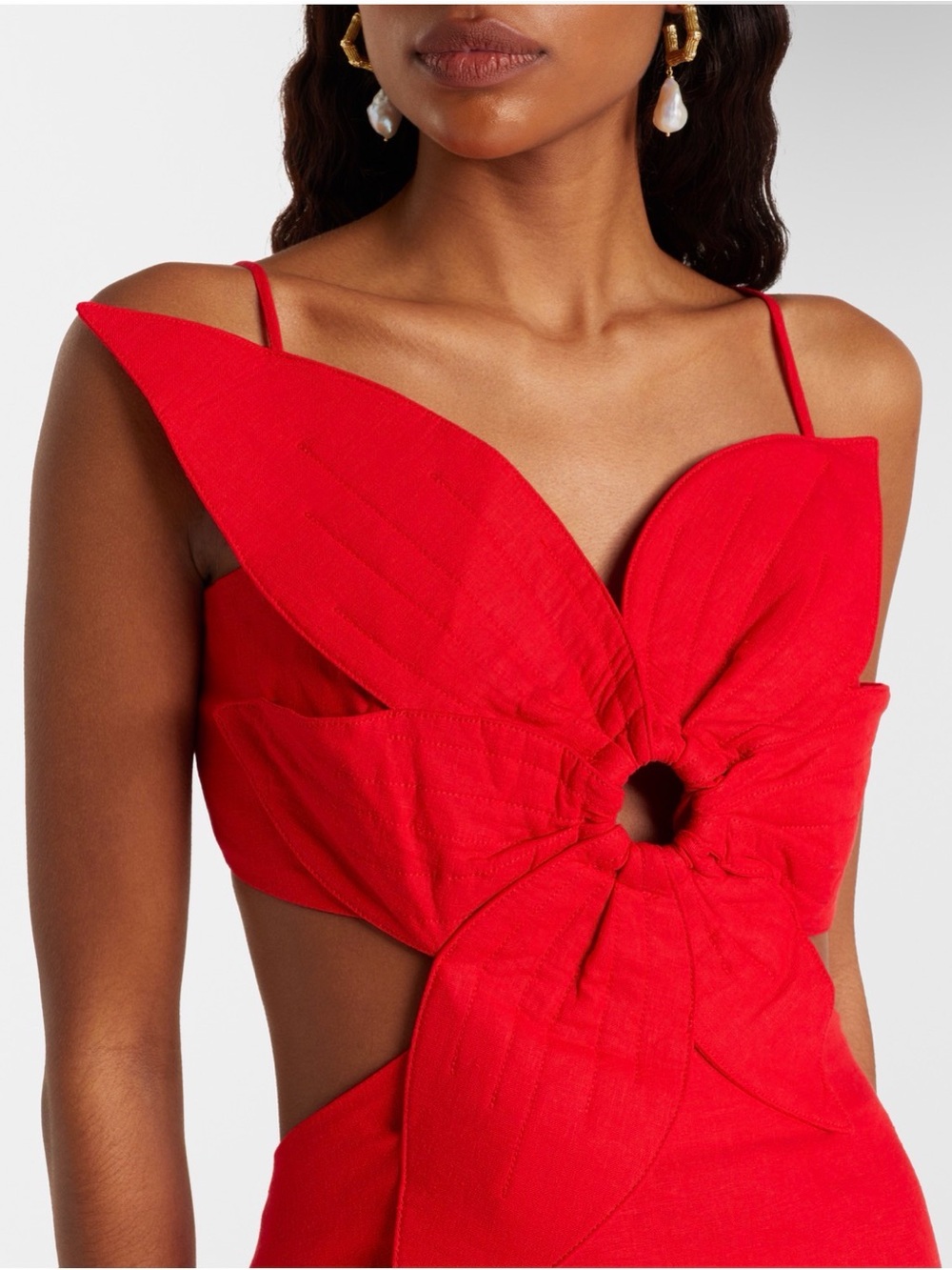 Farm Rio Red Flower Linen-Blend Mini Dress – Size M – NWT